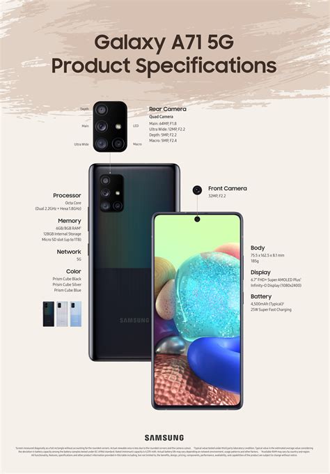 Samsung Galaxy A71 5G Smartphone .